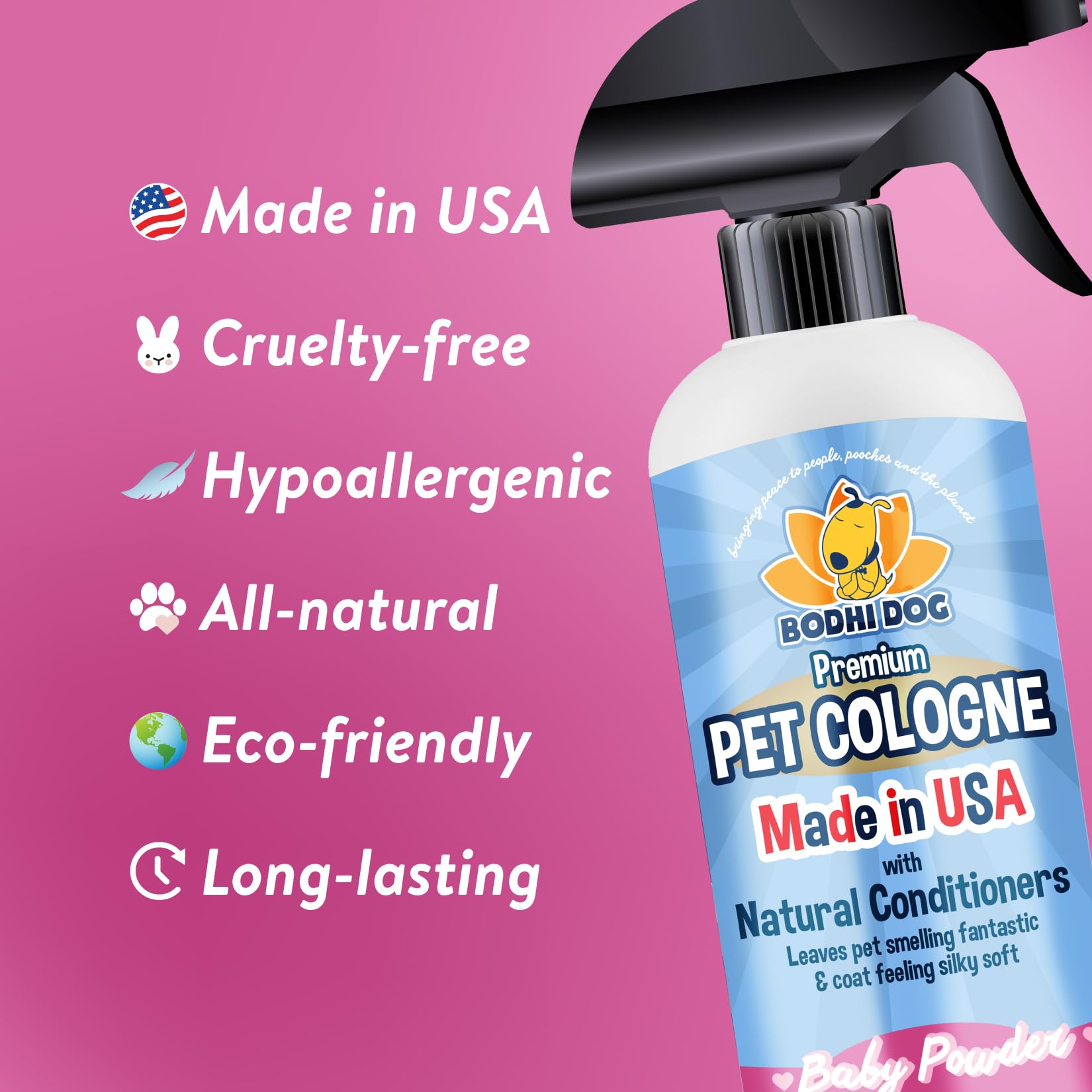 Bodhi Dog Premium Cologne applied to a dog after use for a fresh scent