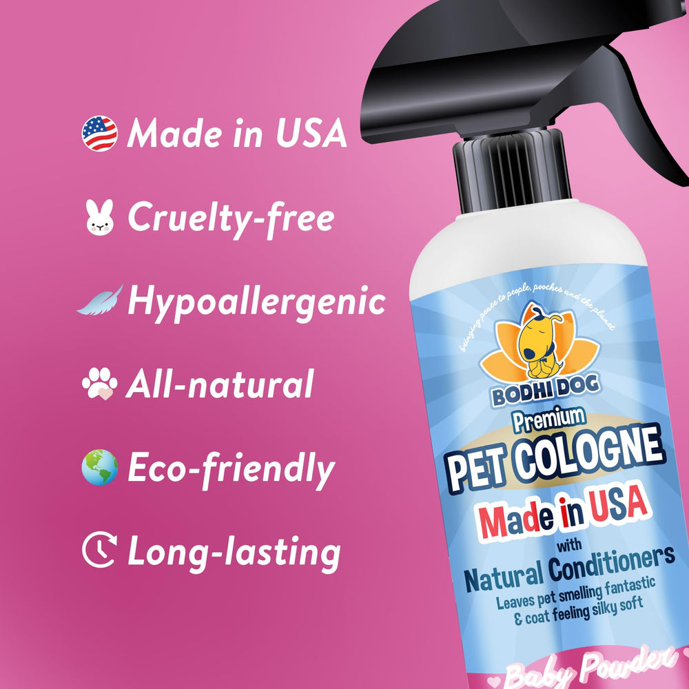 Bodhi Dog Premium Cologne applied to a dog after use for a fresh scent