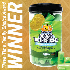 Bodhi Dog soft silicone-bristles close-up for comfortable at-home dental care.