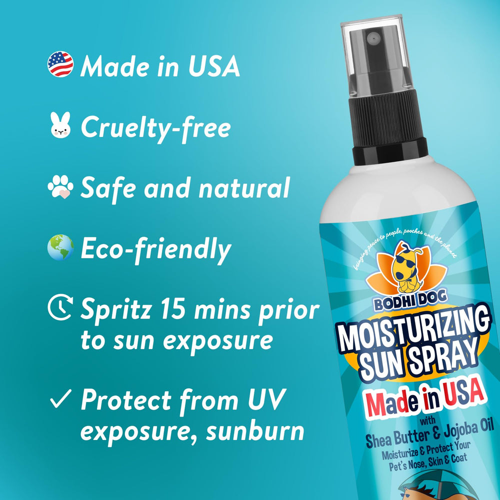 Bodhi Dog Sunscreen Moisturizing Spray ingredients include jojoba and shea butter