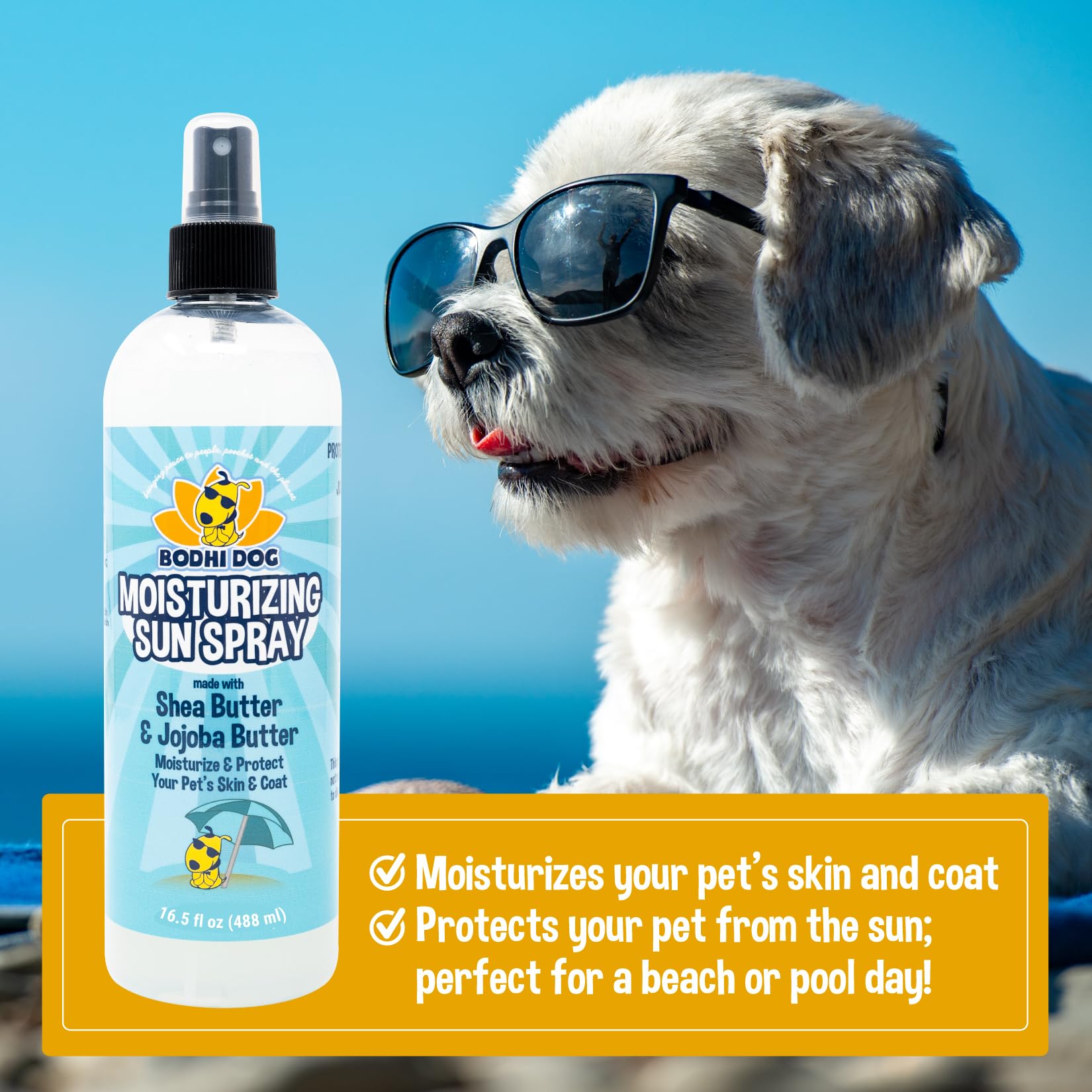 Bodhi Dog Sunscreen Moisturizing Spray safe for dogs, cats, and horses during outdoor activities