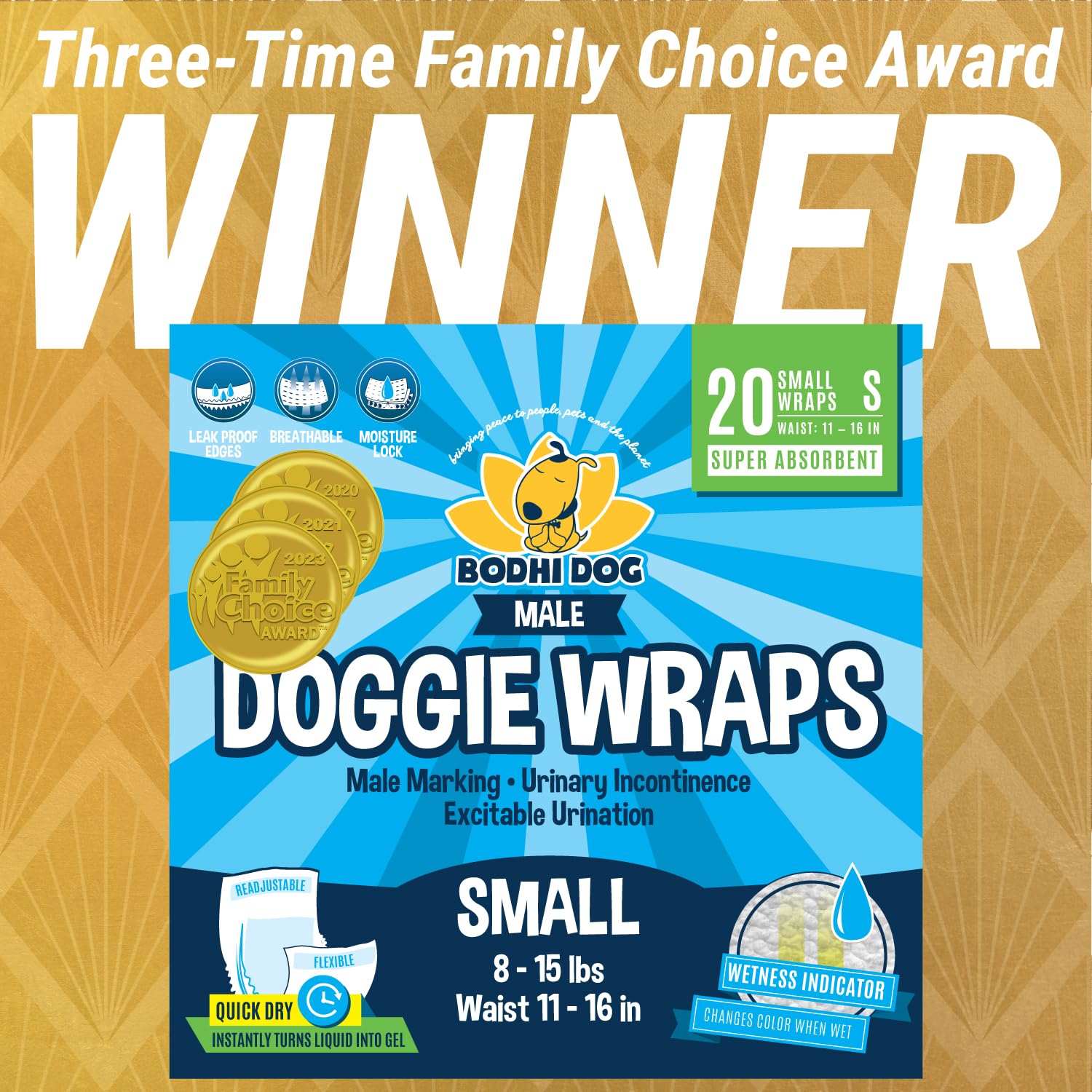 Bodhi Dog ultra-absorbent core diaper close-up showing quick-dry gel action