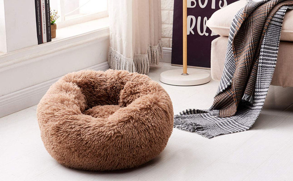 BODISEINT self-warming fleece bed highlights cozy spot for cats and small dogs.