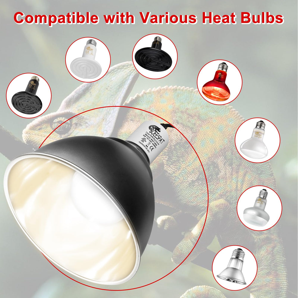 BOEESPAT compatible with E26 UVB UVA basking bulbs for flexible setups