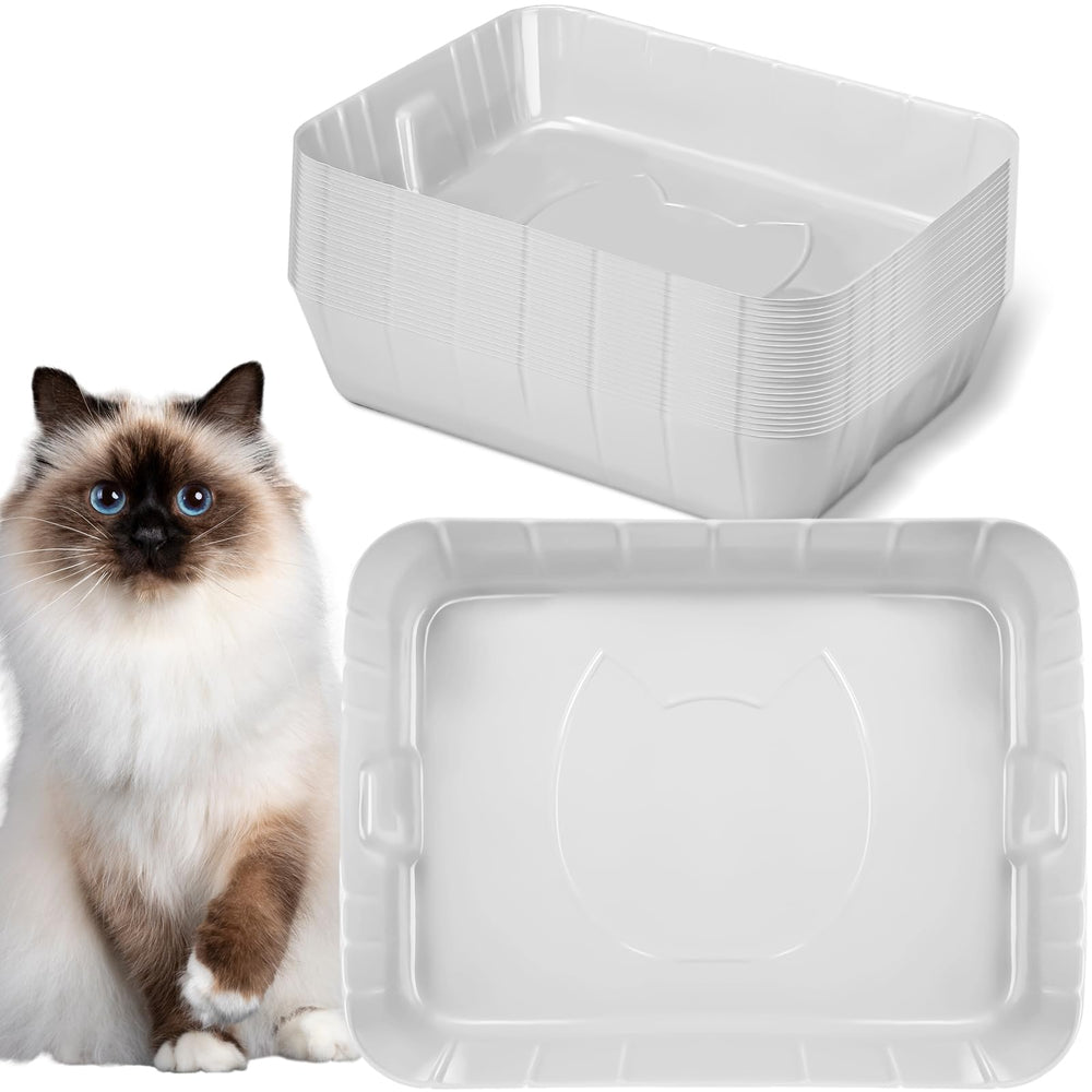 Bokon 25-count disposable litter box, front view, convenient for quick changes.