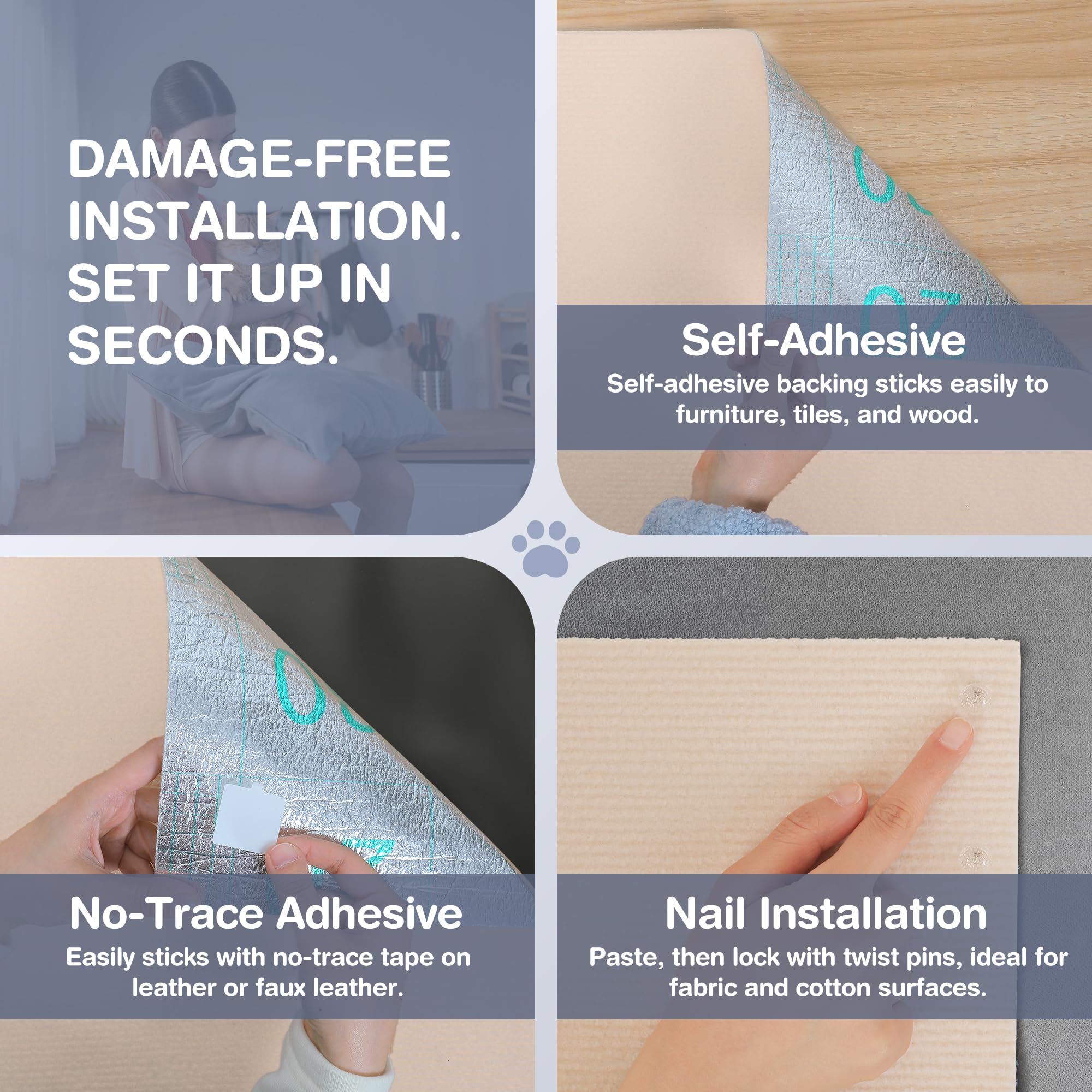 BOLIAN mat with secure adhesive backing for peel-and-stick installation.