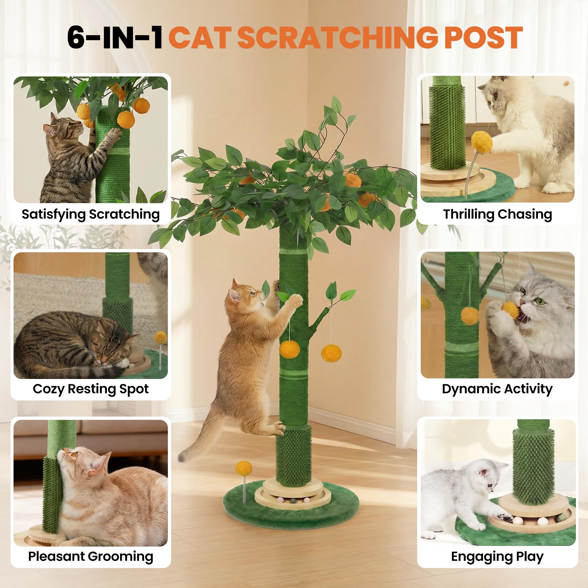 BOLIAN heavy base for 8.8 lb stability during active scratching