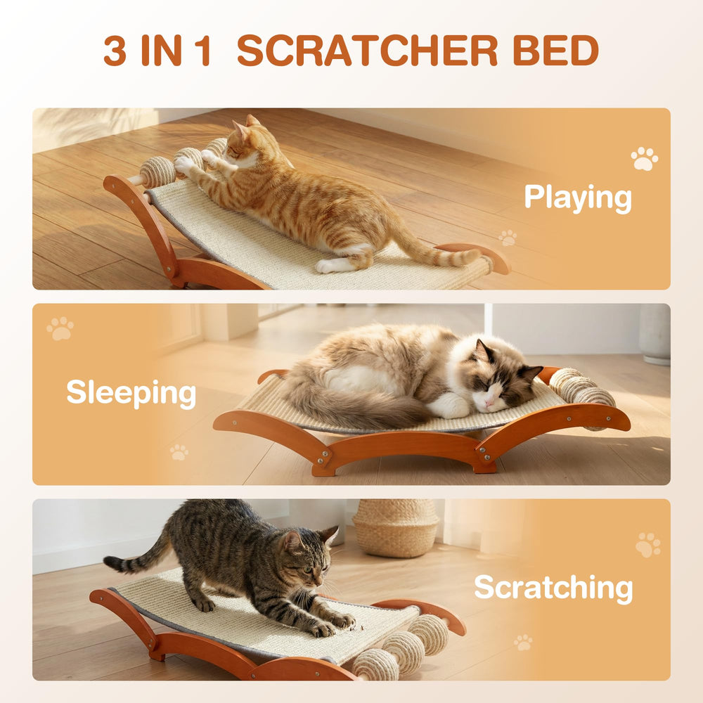 BOLIAN XL bed with 3 spinning sisal balls for engagement