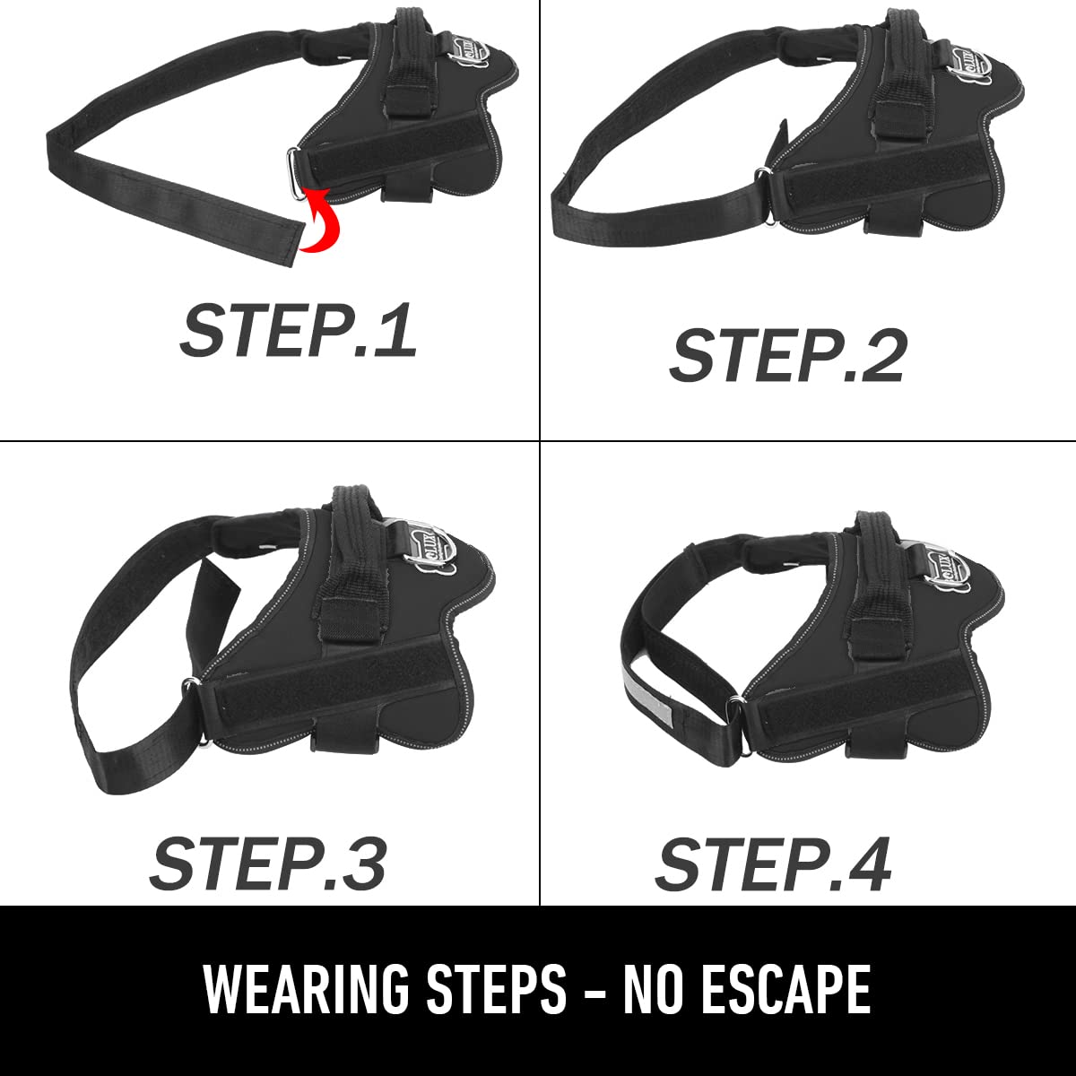 Bolux adjustable chest strap provides growing-dog fit