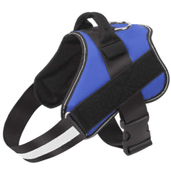Bolux no-pull blue harness side view improves walking comfort.