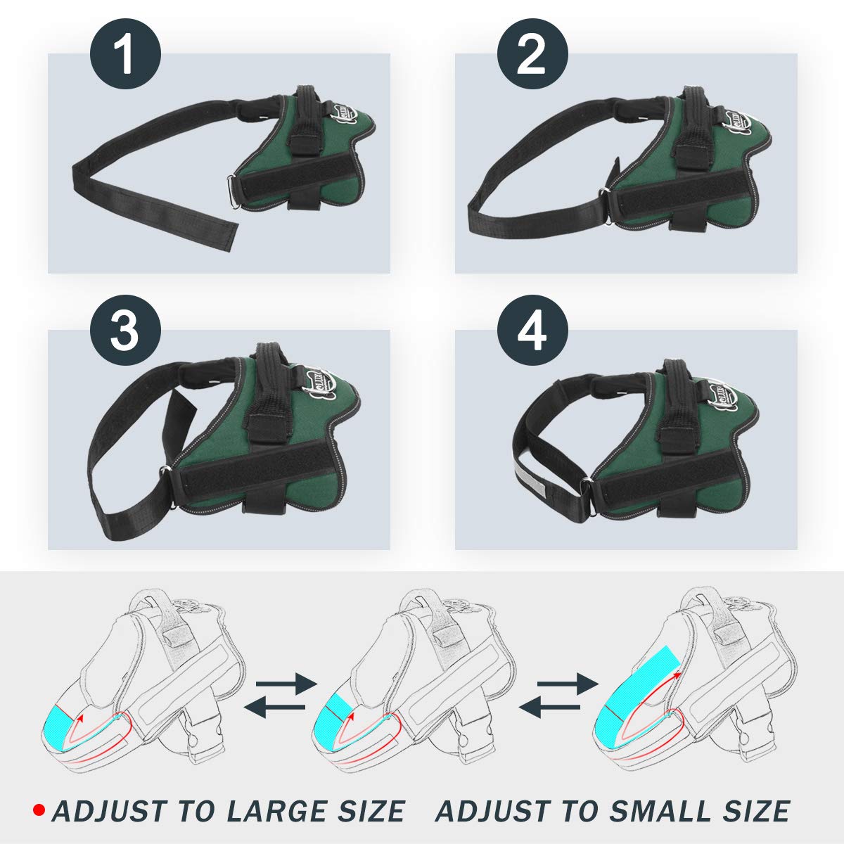 Bolux harness featuring a sturdy handle for better control.