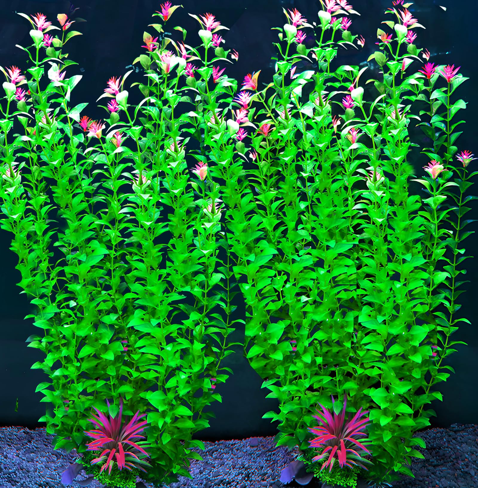 BOLYEE 21-inch extra-tall aquarium plant creates a tall, lush backdrop.