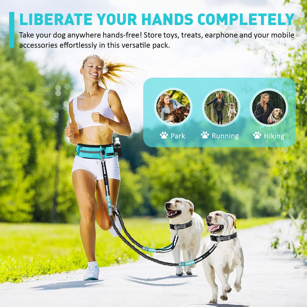 Bondesir double dog leash with 360° clips for tangle-free outdoor strolls.