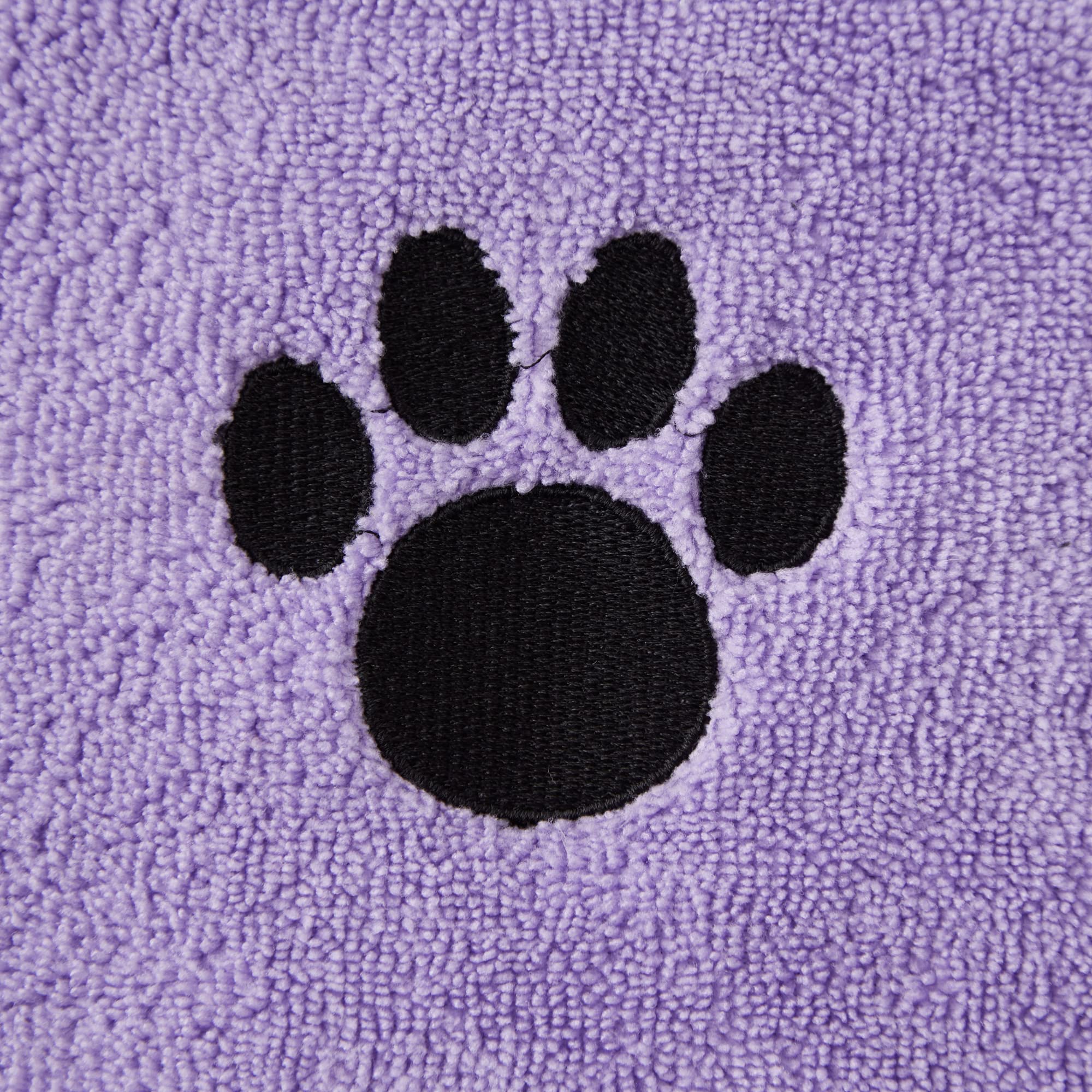 Bone Dry lavender embroidered towel features ultrasoft microfiber for quick drying