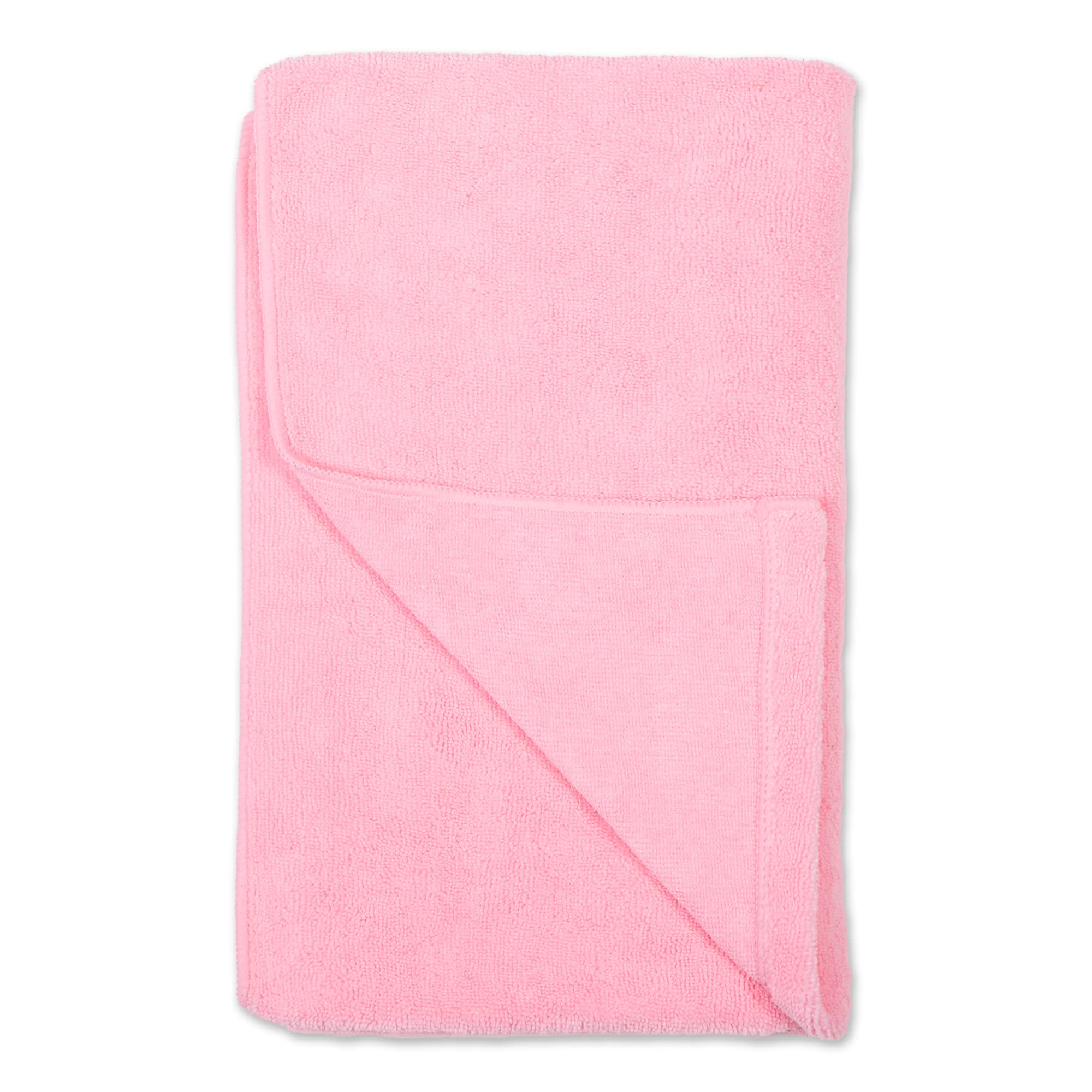 Bone Dry pink towel close up shows soft microfiber
