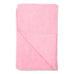 Bone Dry pink towel close up shows soft microfiber