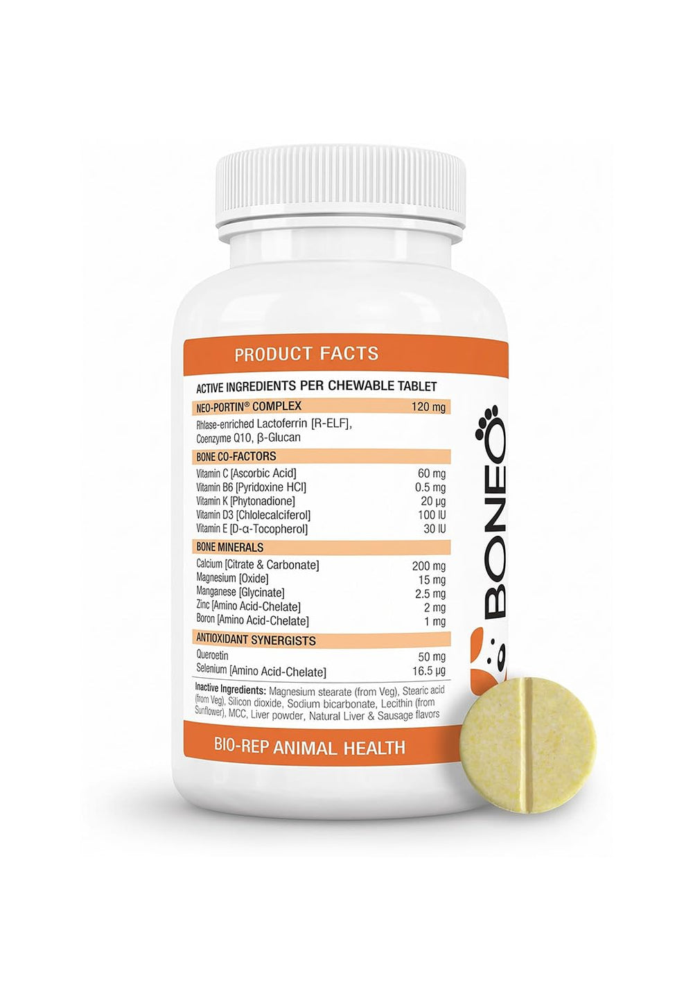 Boneo Canine Maintenance chewable tablets closeup emphasizing palatability and easy dosing.