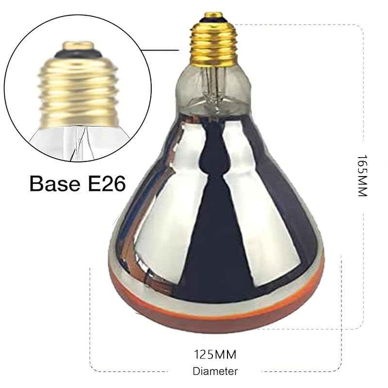 BONGBADA heat lamp with E26 base for easy installation in standard fixtures.