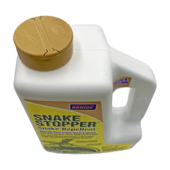 Bonide Snake Stopper packaging shows natural ingredients for reptile deterrence