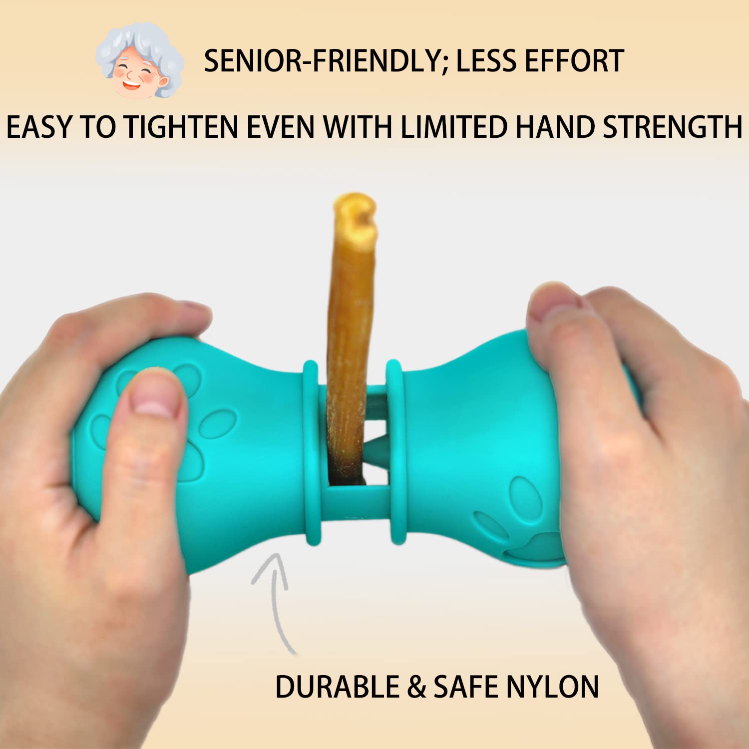 BoniVet Bully Stick Holder prevent-choking reduces swallowing hazards during play.