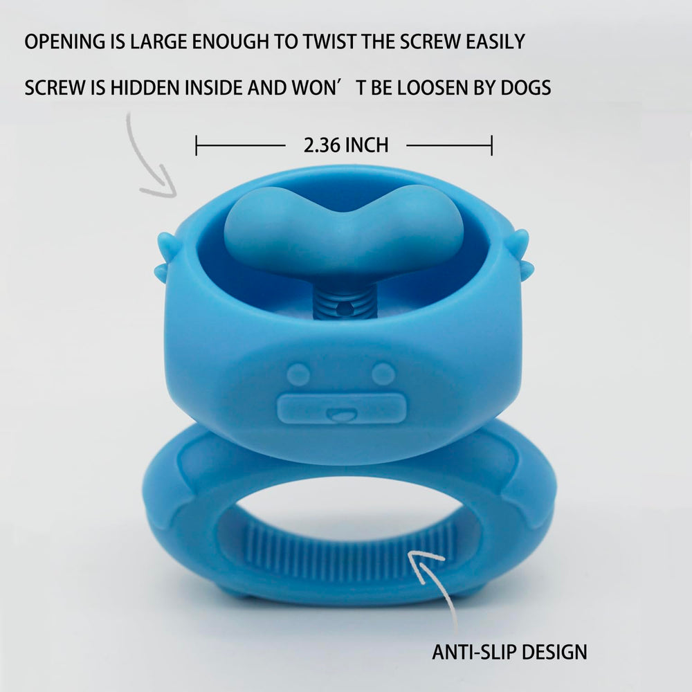 BoniVet durable plastic chew holder is dishwasher safe for easy cleanup.