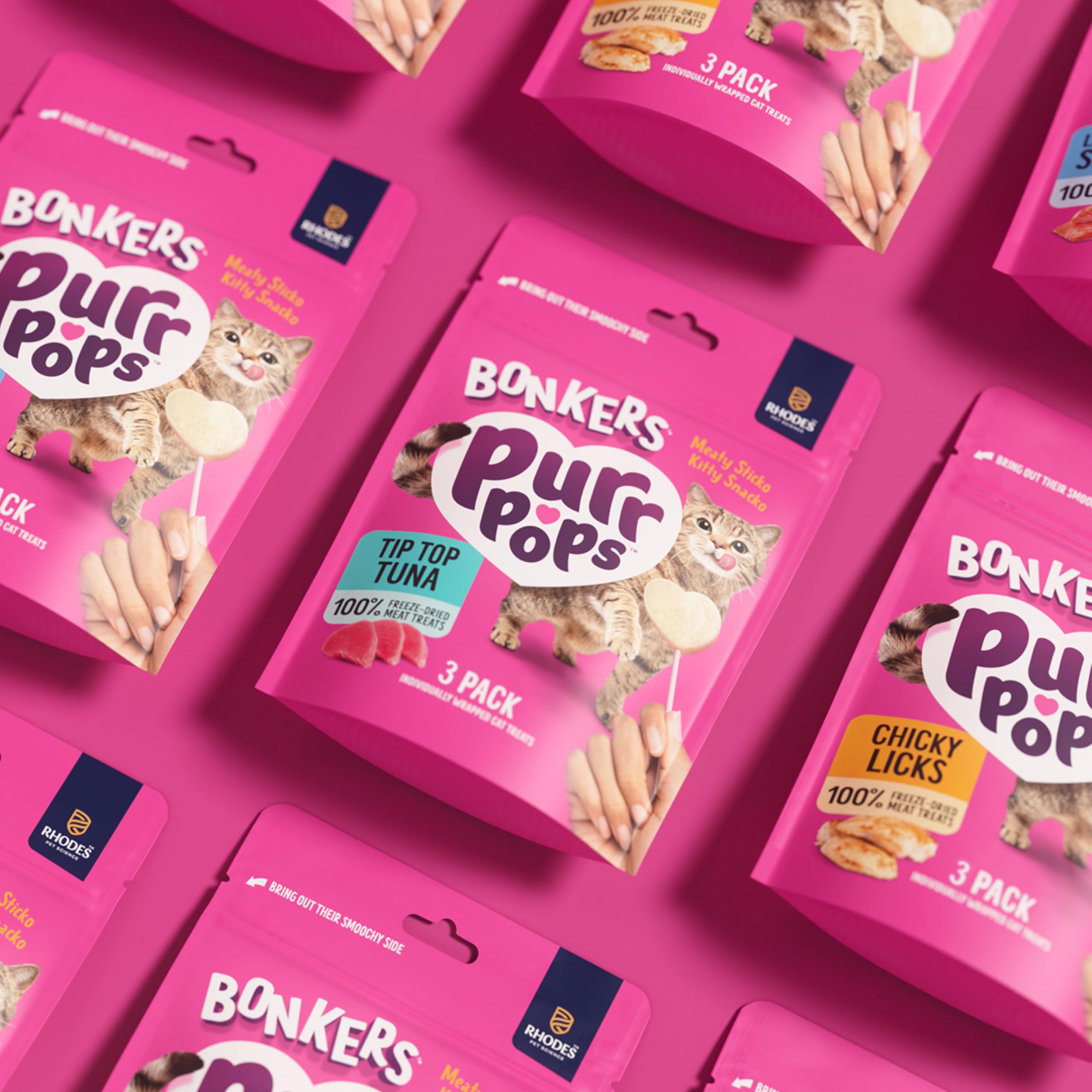Bonkers freeze-dried cat treat close-up showing texture