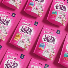 Bonkers Licky Tubes real-chicken flavor for savory feline enjoyment.