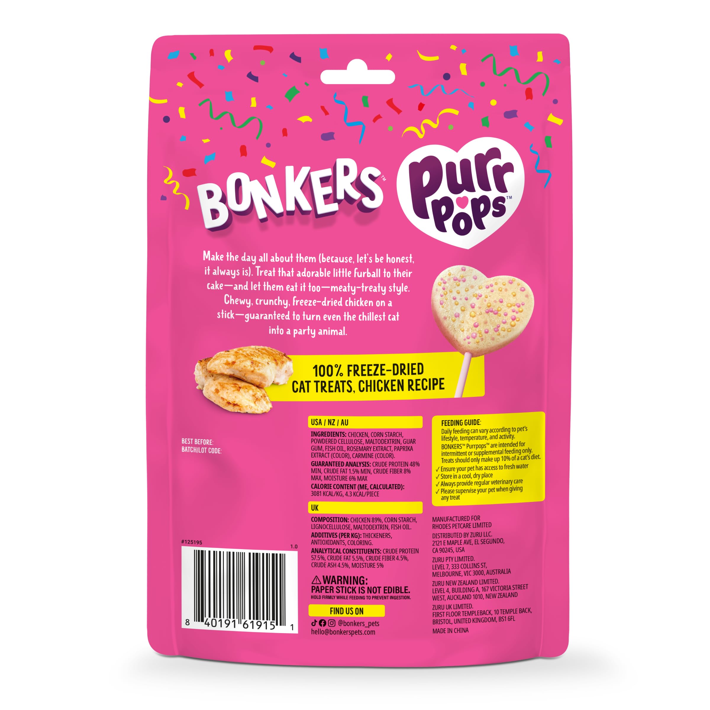 Bonkers Purrpops Birthday Edition four-pack packaging for gifting