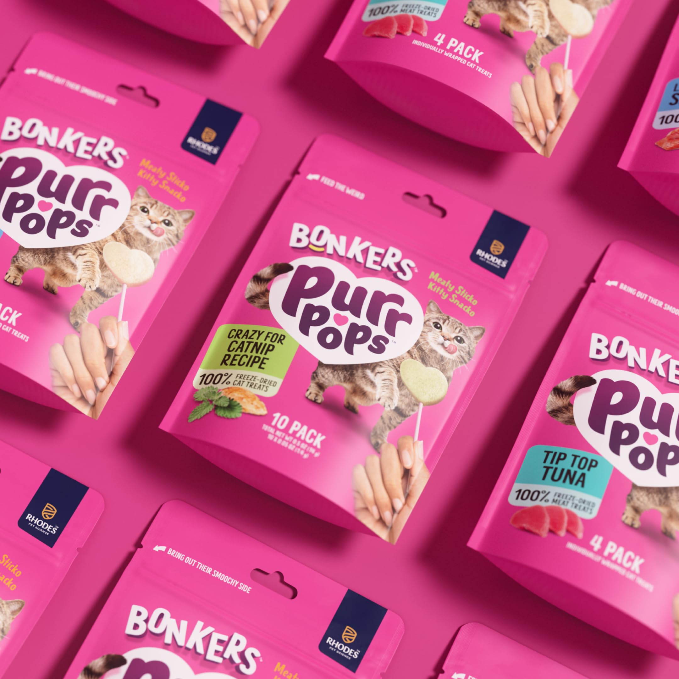 Bonkers Purrpops carefully formulated with pet nutritionists for safety.