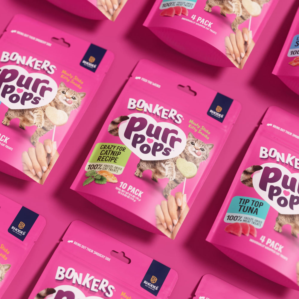 Bonkers Purrpops carefully formulated with pet nutritionists for safety.