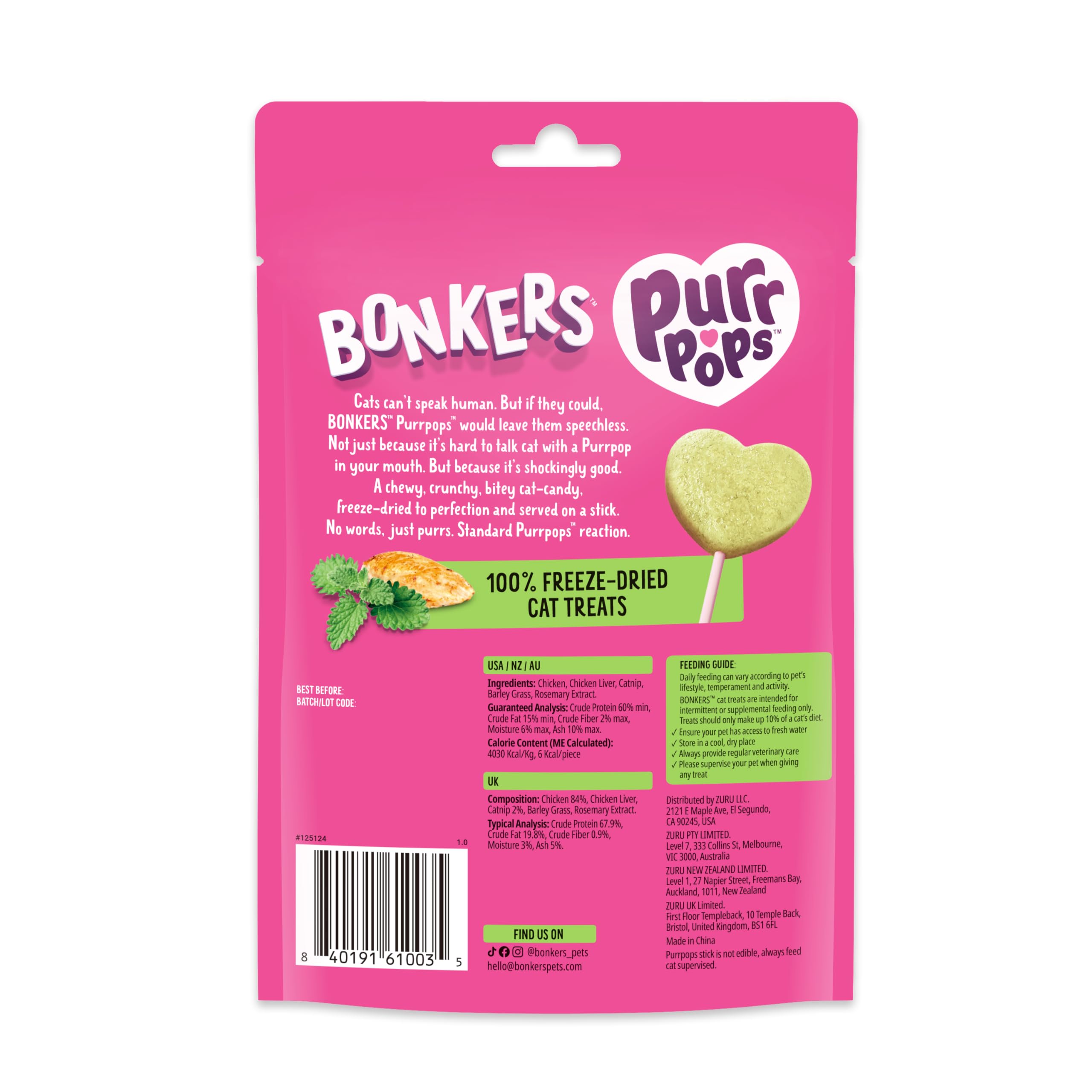 Bonkers Purrpops makes a great gift for cat lovers.