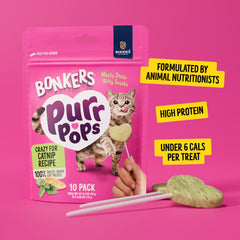 Bonkers Purrpops no artificial additives support healthy snacking.