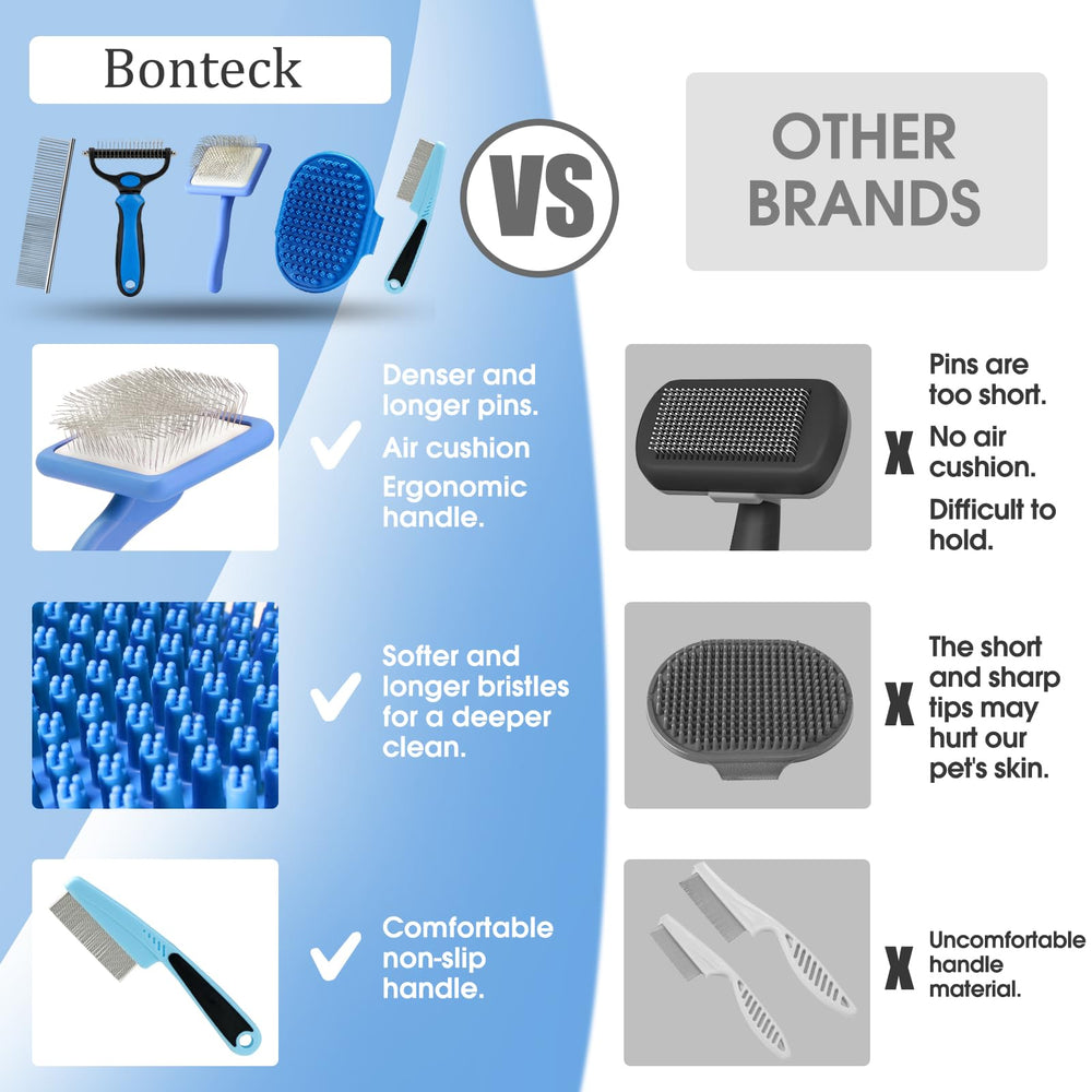 Bonteck brush designed for dense Goldendoodle and Poodle coats