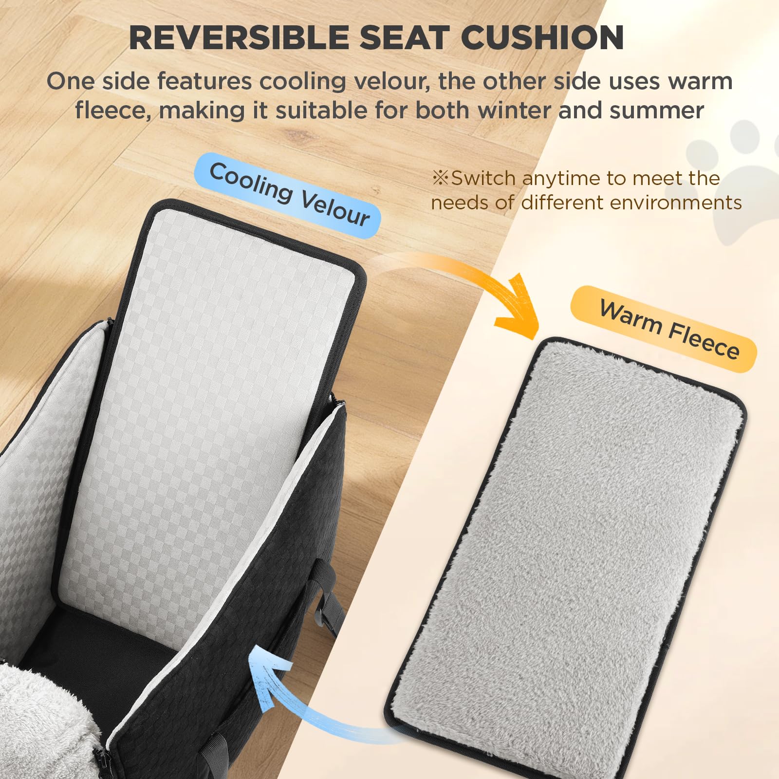 BONTHEE seat includes adjustable safety belt for secure harness attachment.