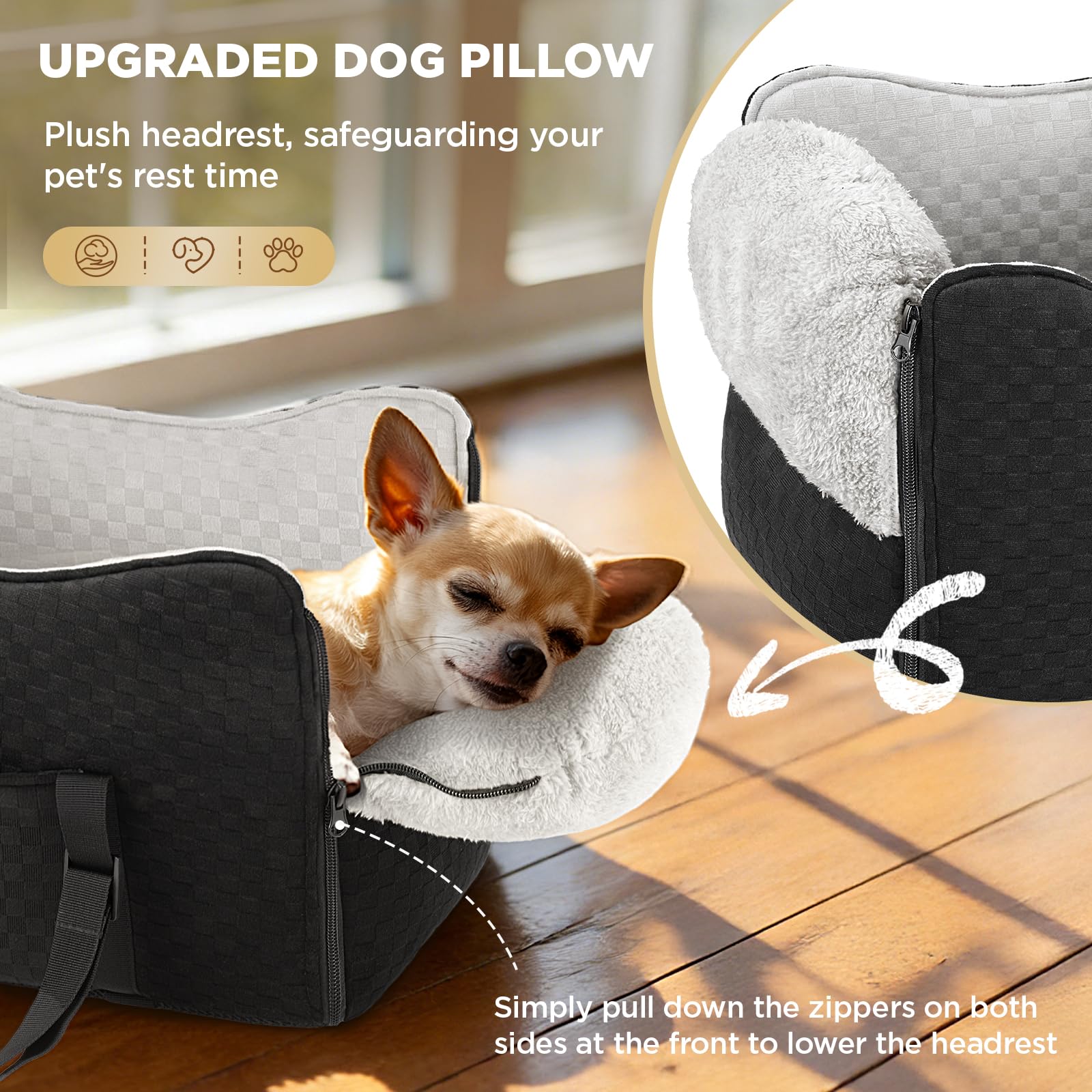 BONTHEE elevated view helps pets see outside and reduces travel anxiety.