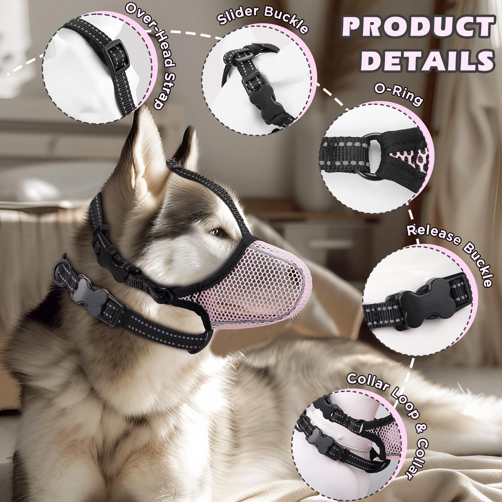 BONTHEE muzzle adjustable straps for secure fit.