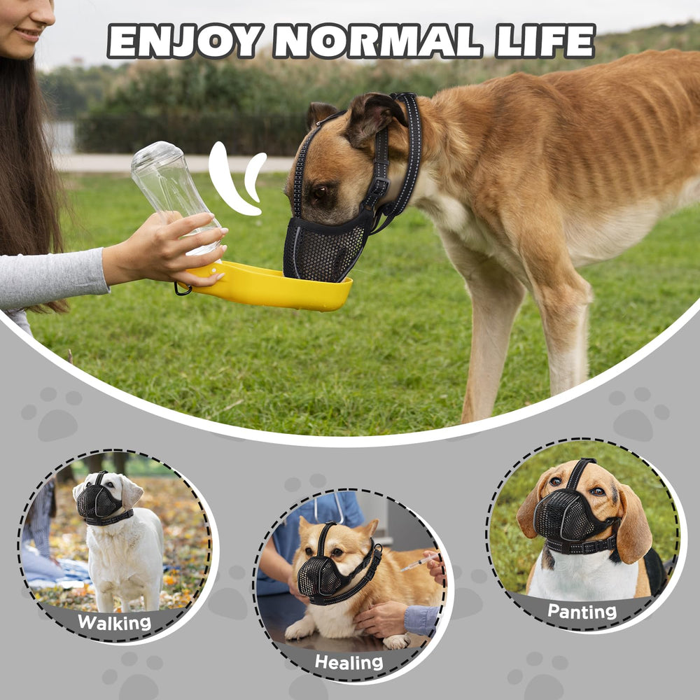 BONTHEE breathable muzzle enabling panting and drinking during play