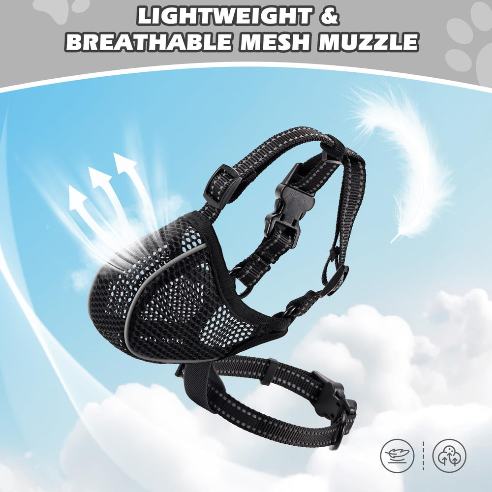 BONTHEE muzzle lets dogs pant, drink, and snack during vet visits