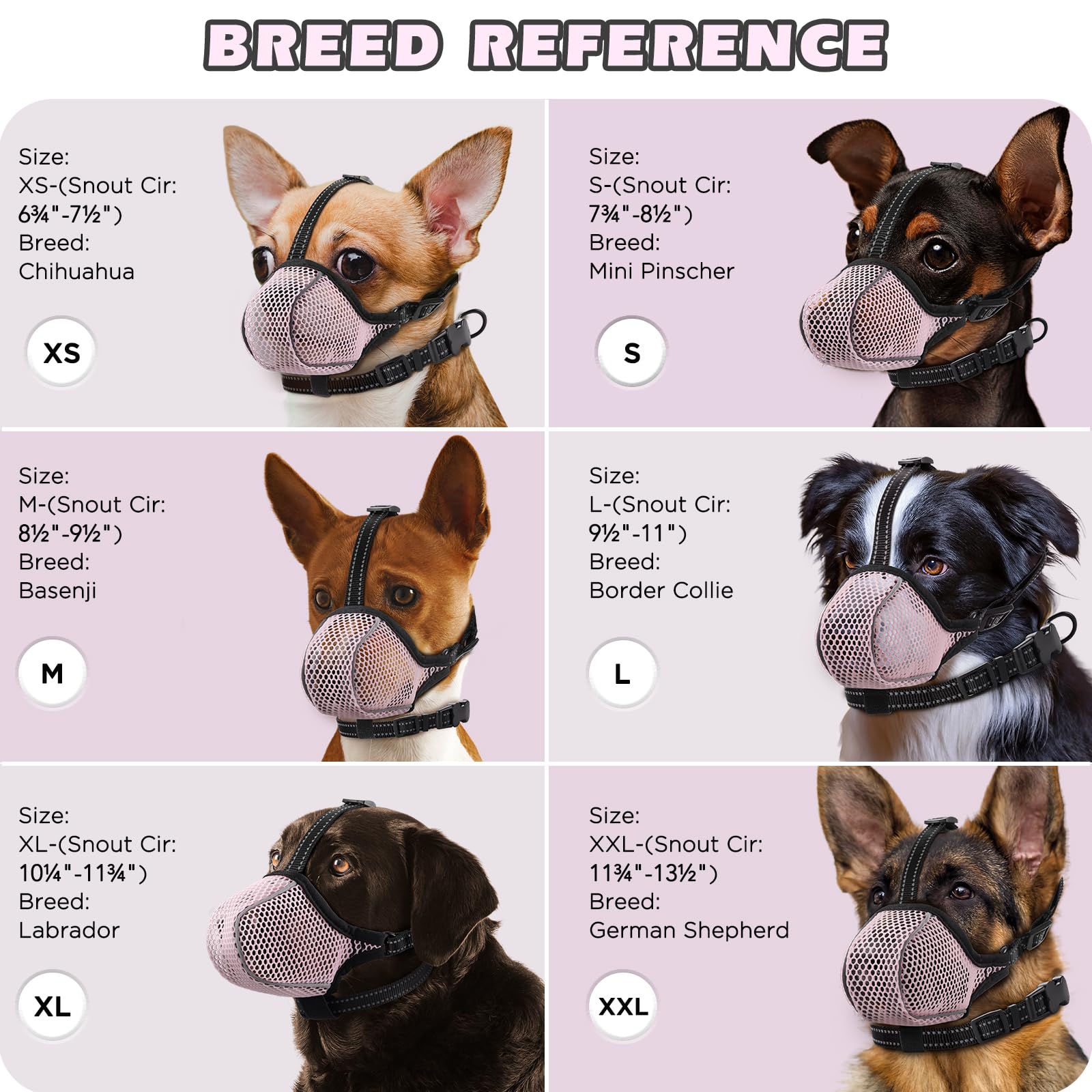 BONTHEE muzzle with reflective edges for night safety.