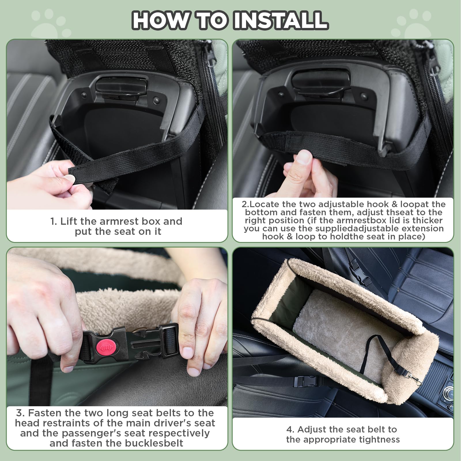 BONTHEE green car seat blends with interior while offering safe travel space