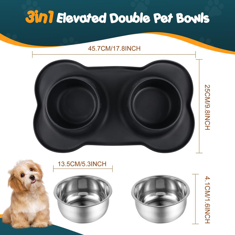 Weighted silicone mat prevents sliding and protects floors.
