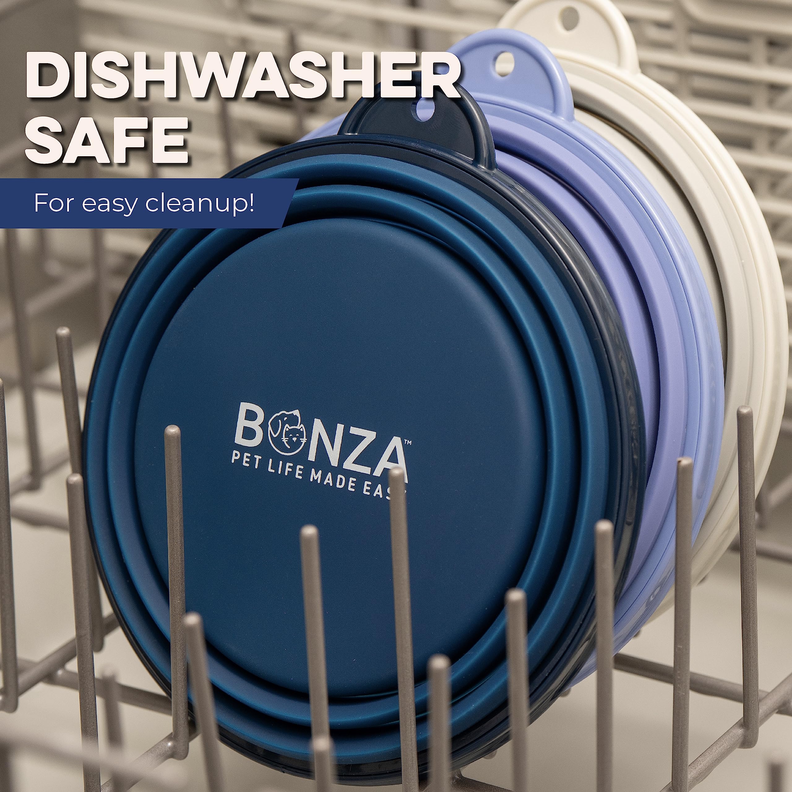 Bonza collapsible bowl, dishwasher safe for simple cleaning