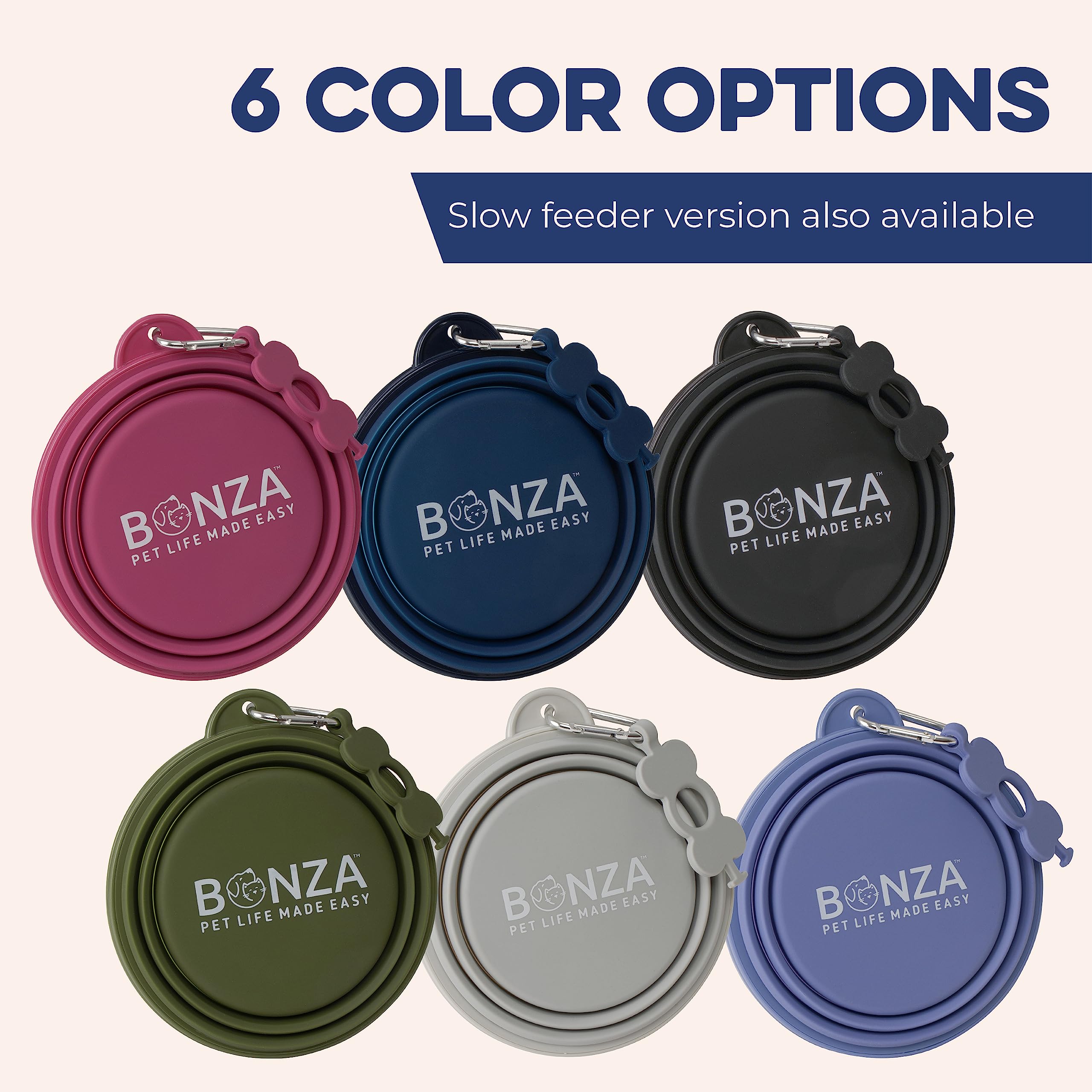 Bonza moss-green collapsible bowl color and design for travel gear