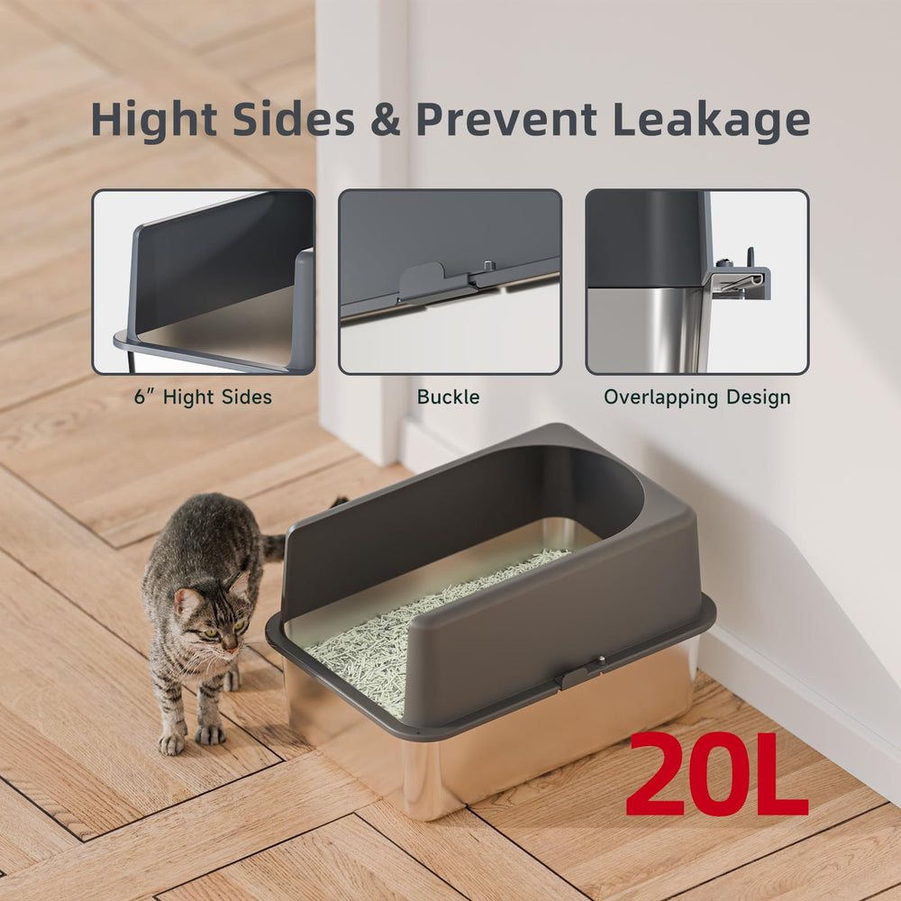 Booche 6-inch high detachable lid prevents leaks and splashes.