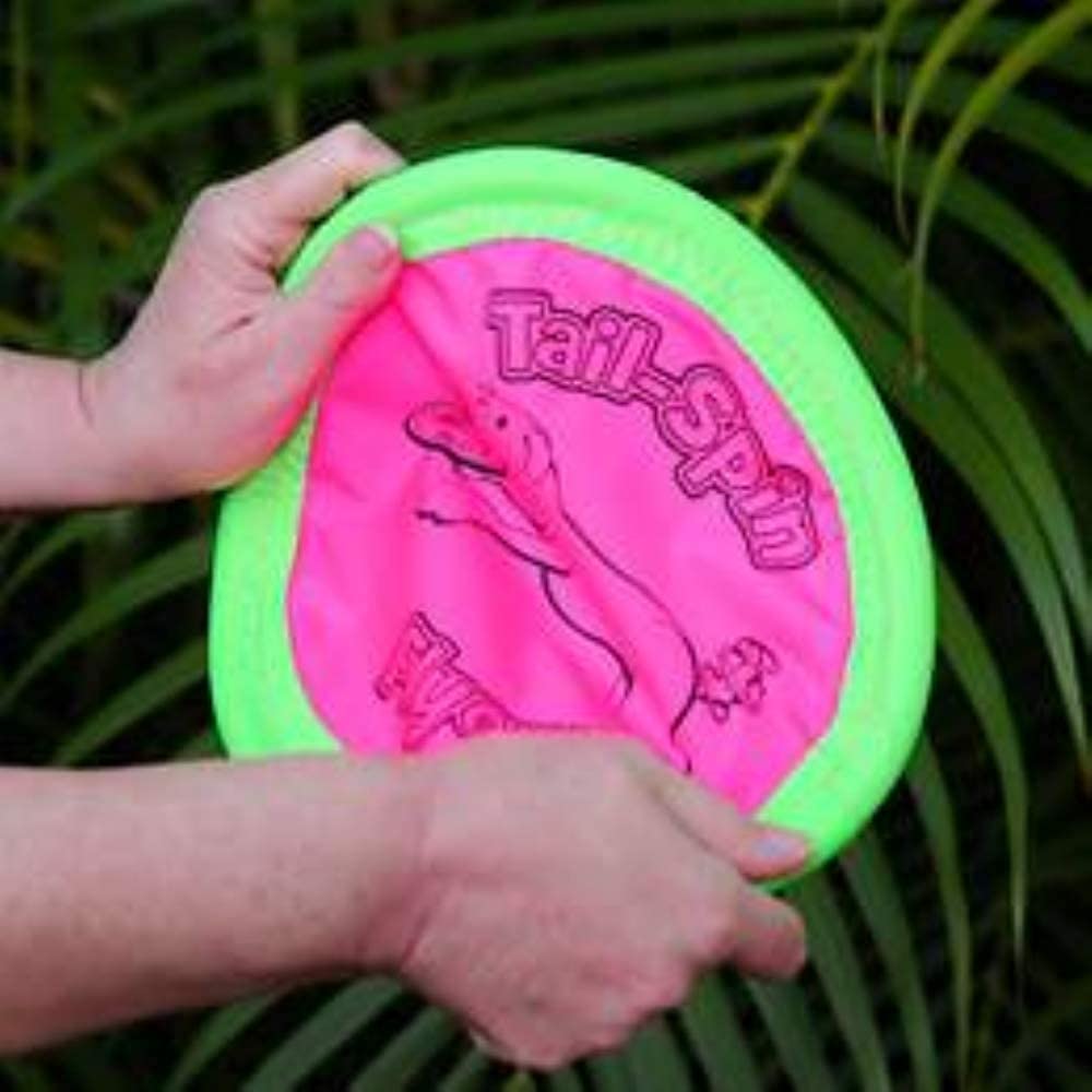 Booda Tail-Spin Flyer floating on water, ideal for splashy fetch.