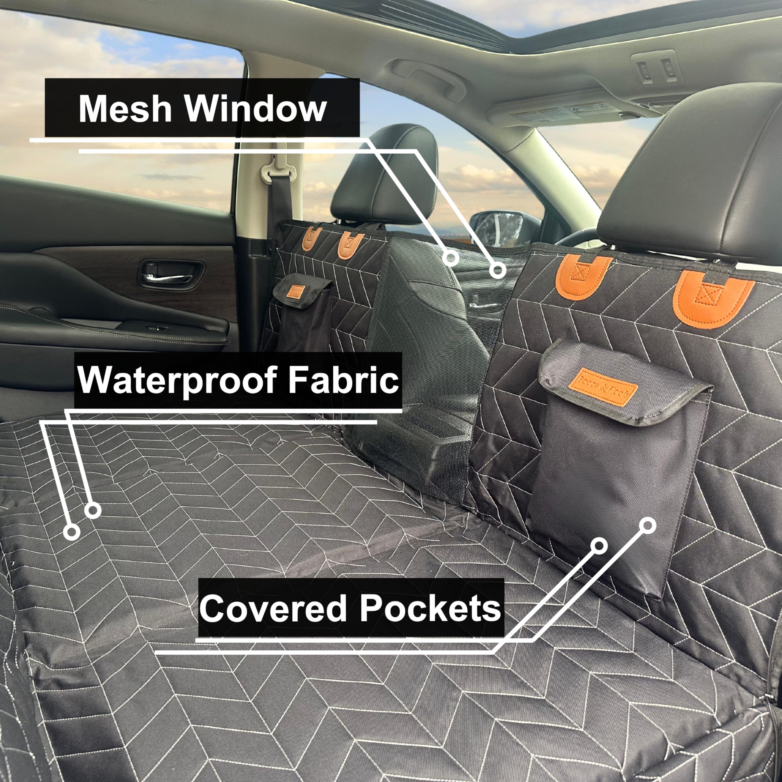 Boops & Floofs back-seat-extender door panels protect interiors from paw prints