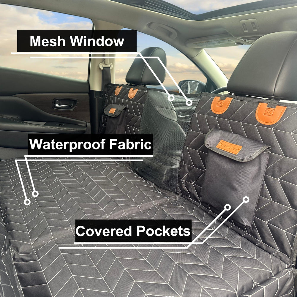 Boops & Floofs back-seat-extender door panels protect interiors from paw prints