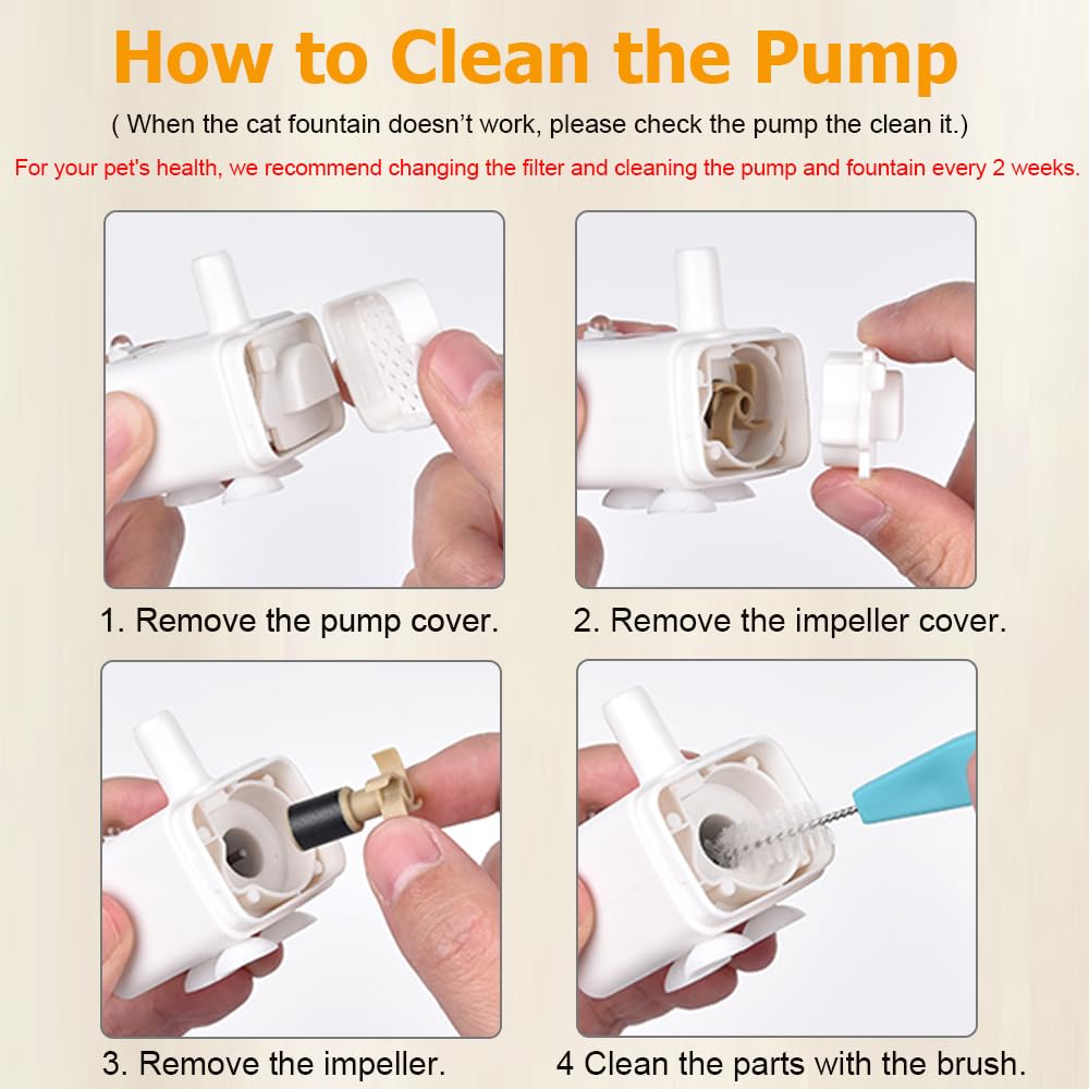 BOORCA cat fountain easy disassembly for quick cleaning and maintenance
