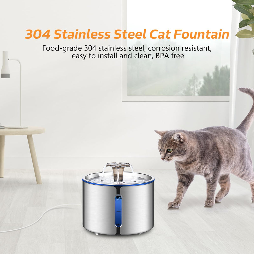 BOORCA cat fountain water level window for easy monitoring of hydration