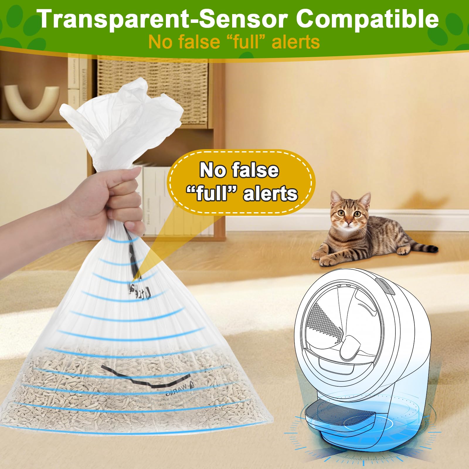 BOOWOO leak-proof design keeps litter area clean